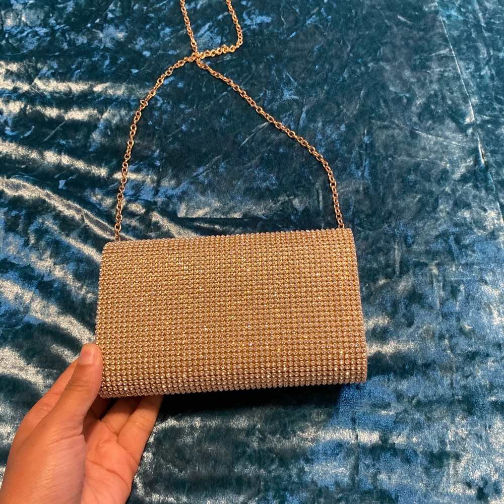 Gold Rhinestones Purse. - Picture 3 of 5